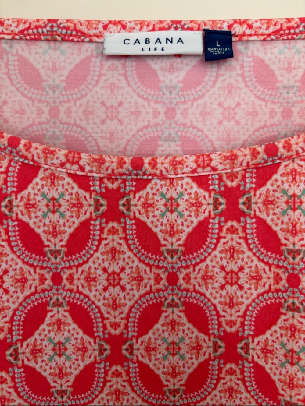 Cabana Life Pink and Aqua Printed Shift Dress - Picture 3 of 6